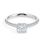 Alaia Solitaire Pave Asscher Ring-Dileti