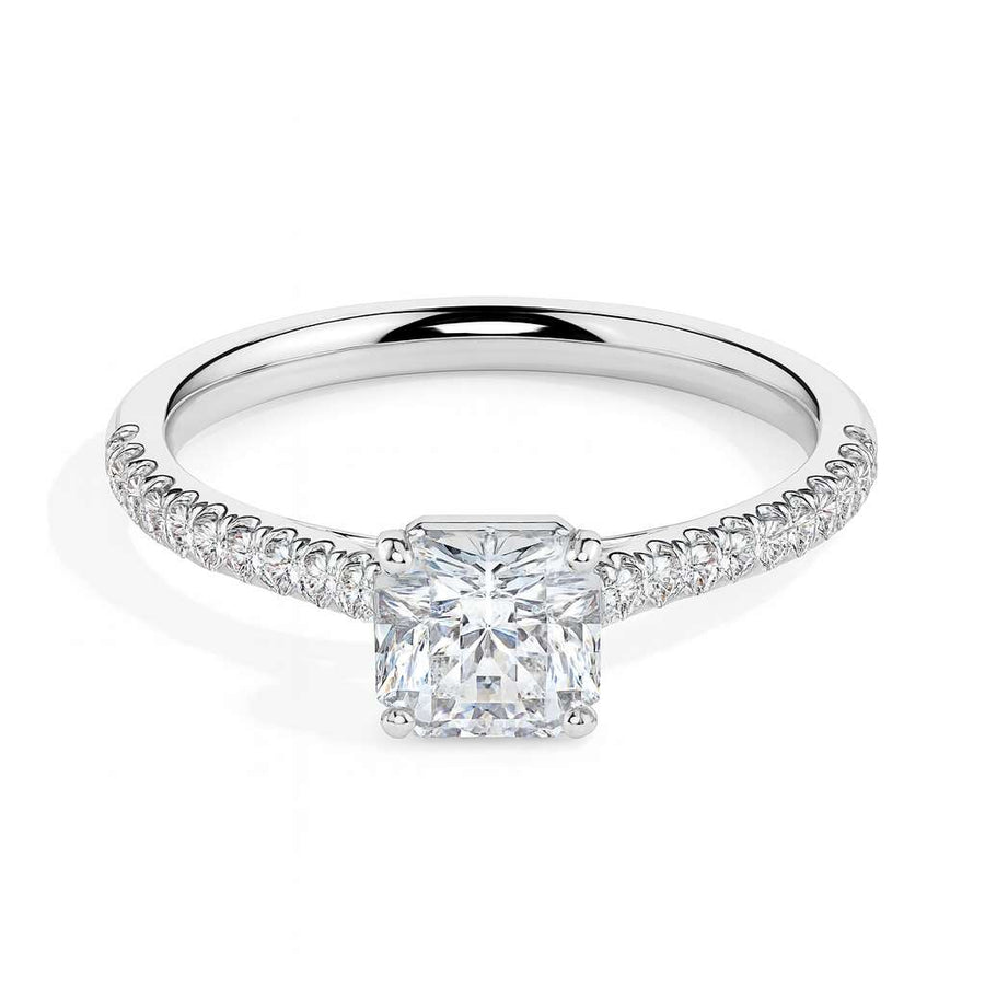Alaia Solitaire Pave Asscher Ring