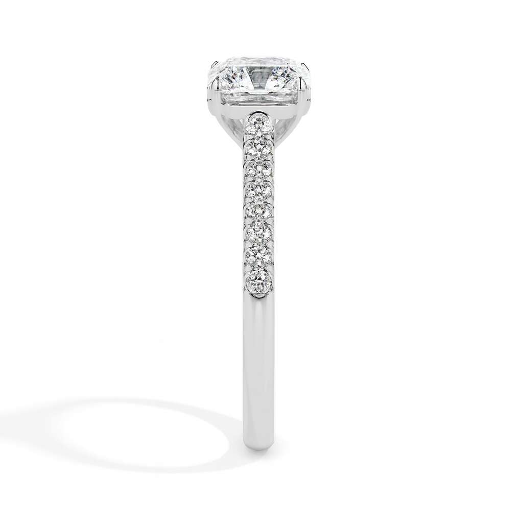 Alaia Solitaire Pave Asscher Ring