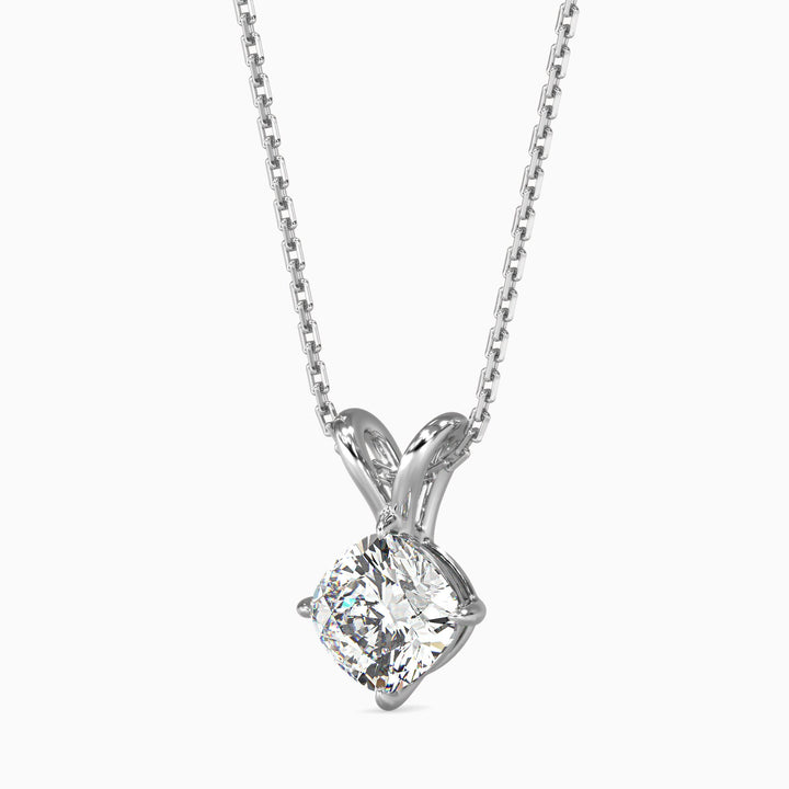 Berta Solitaire Cushion Pendant