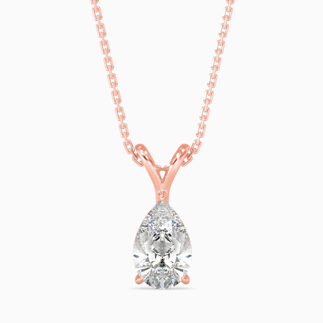 Fleur Solitaire Pear Pendant