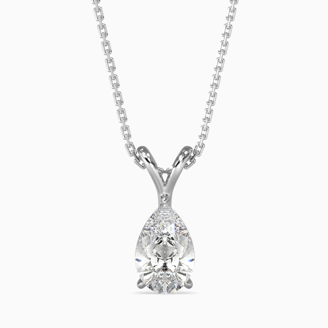 Fleur Solitaire Pear Pendant