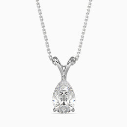 Fleur Solitaire Pear Pendant-Dileti