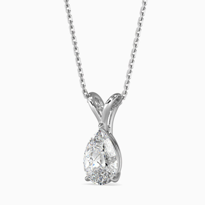 Fleur Solitaire Pear Pendant