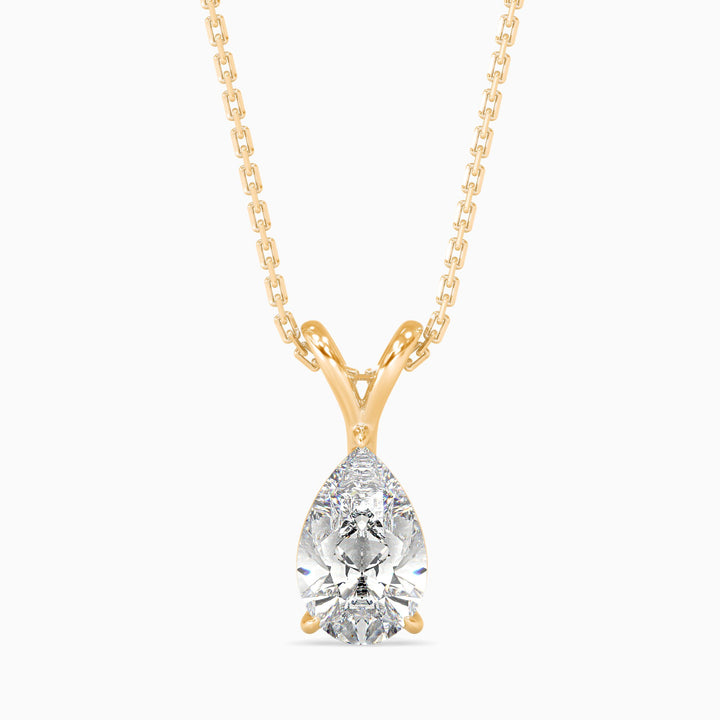 Fleur Solitaire Pear Pendant