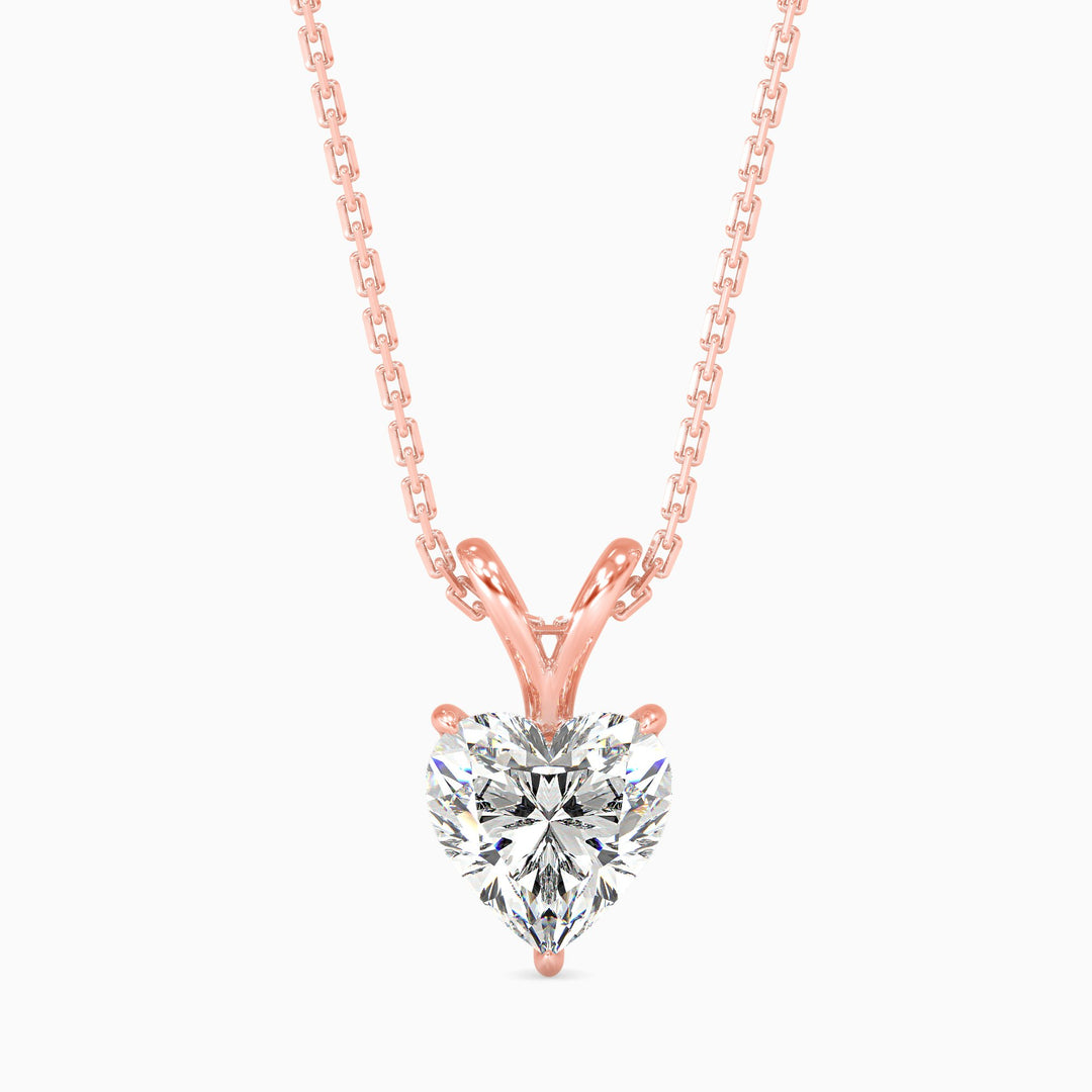 Rosa Solitaire Heart Pendant