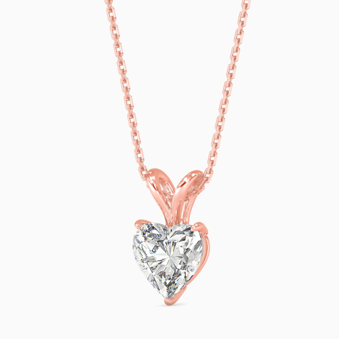 Rosa Solitaire Heart Pendant