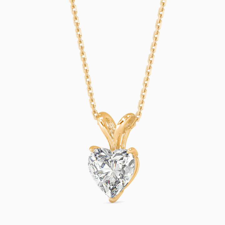 Rosa Solitaire Heart Pendant