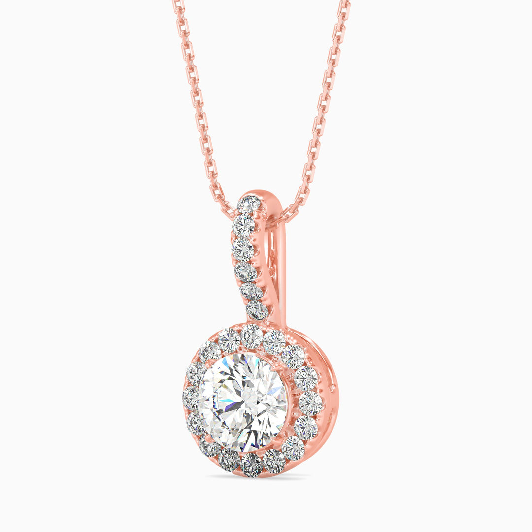 Antigua Solitaire Halo Round Pendant