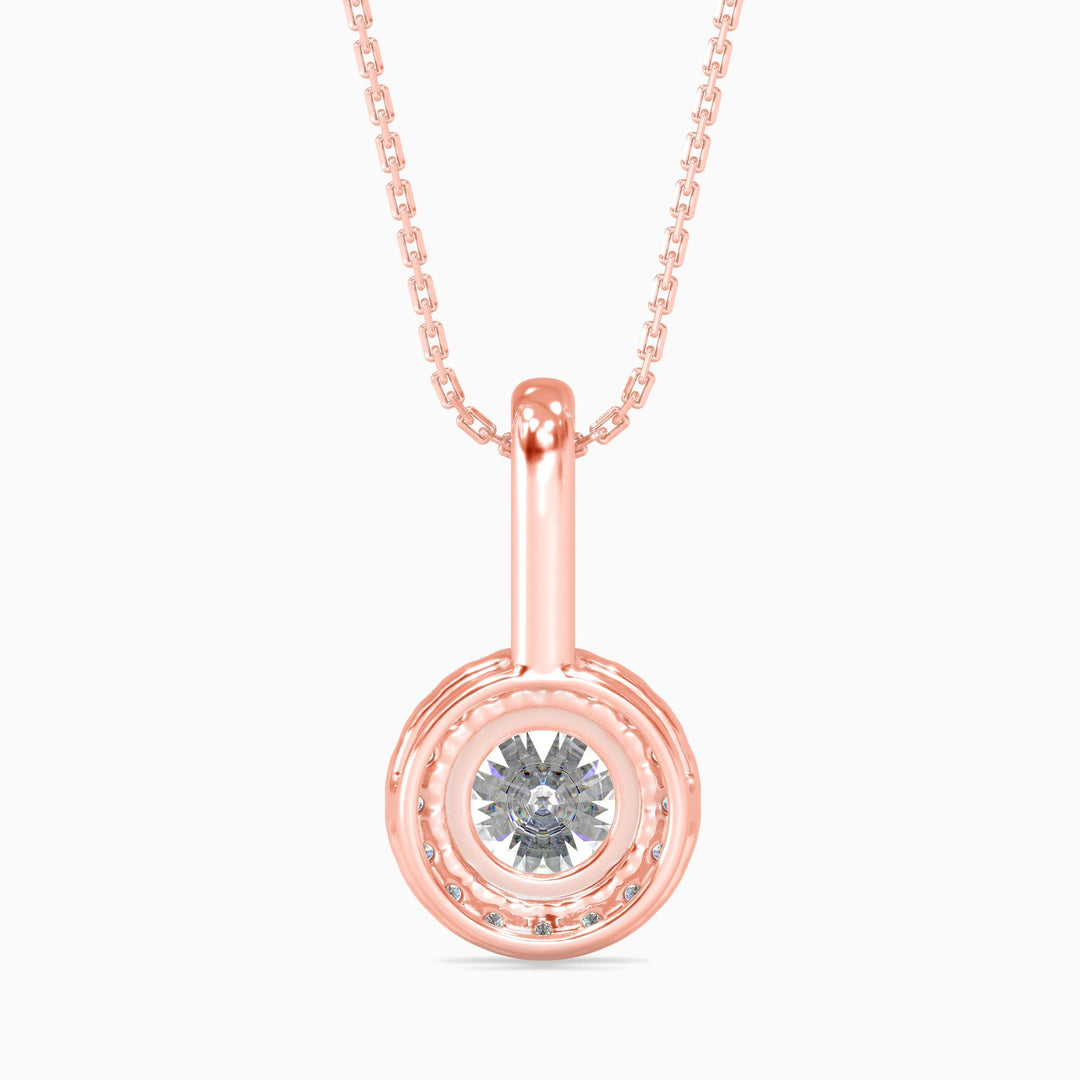 Antigua Solitaire Halo Round Pendant