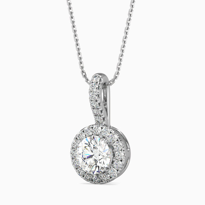 Antigua Solitaire Halo Round Pendant