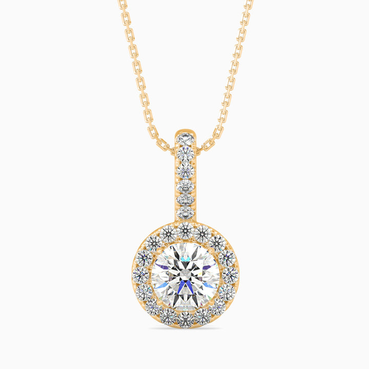 Antigua Solitaire Halo Round Pendant