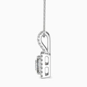 Vienna Solitaire Halo Princess Pendant-Dileti