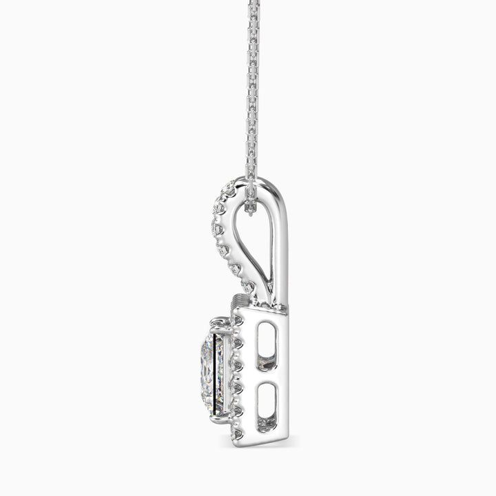 Vienna Solitaire Halo Princess Pendant