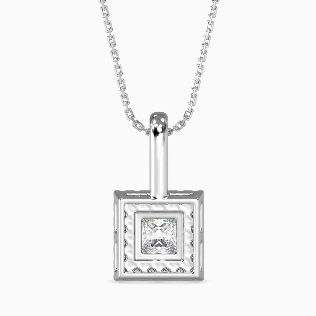 Vienna Solitaire Halo Princess Pendant