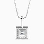 Vienna Solitaire Halo Princess Pendant-Dileti