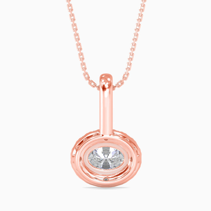 Athina Solitaire Halo Oval Pendant