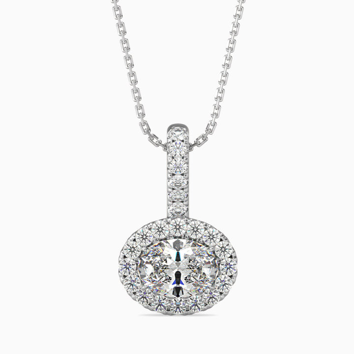 Athina Solitaire Halo Oval Pendant