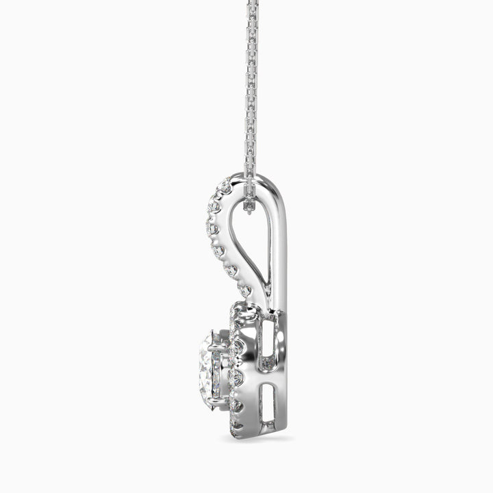 Athina Solitaire Halo Oval Pendant