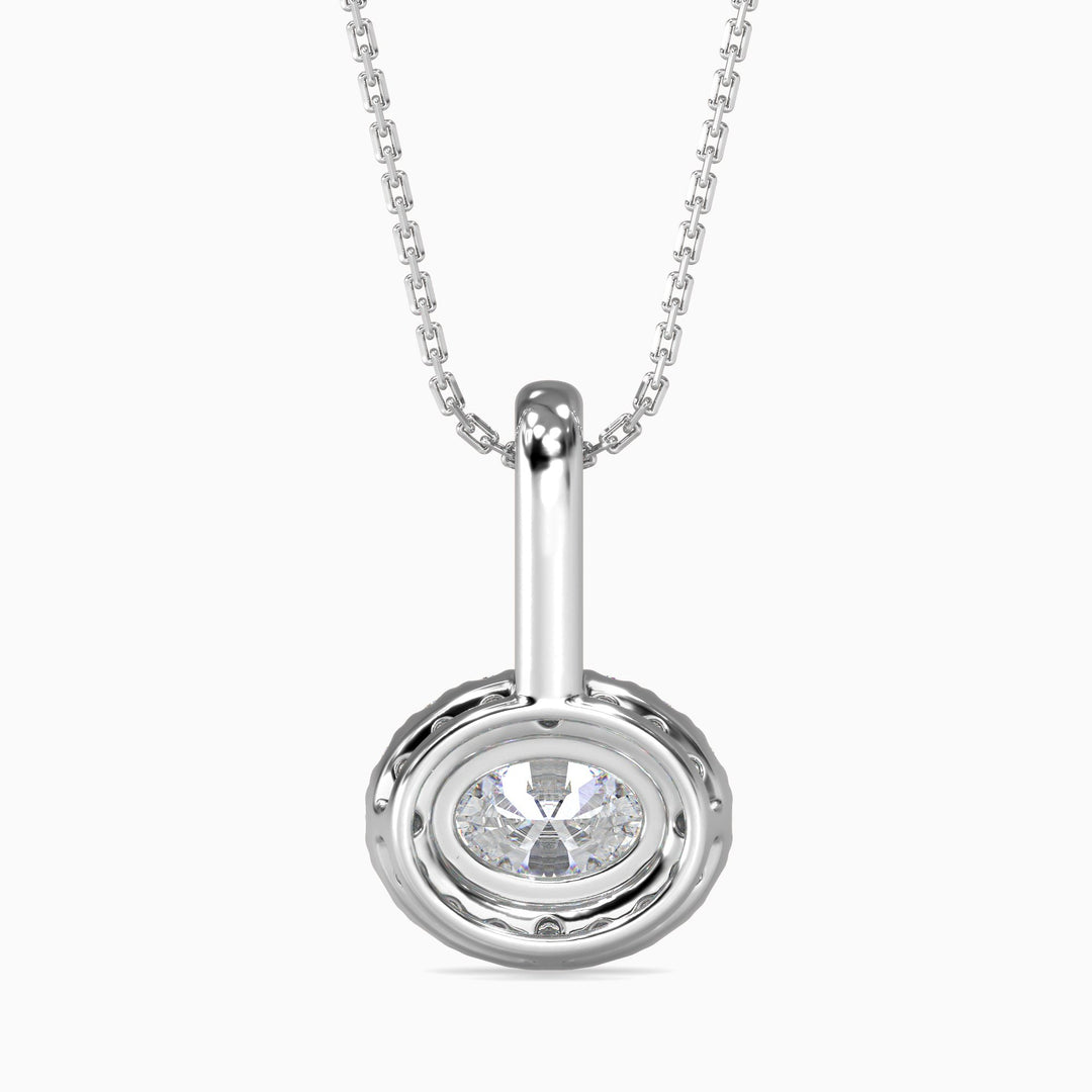 Athina Solitaire Halo Oval Pendant