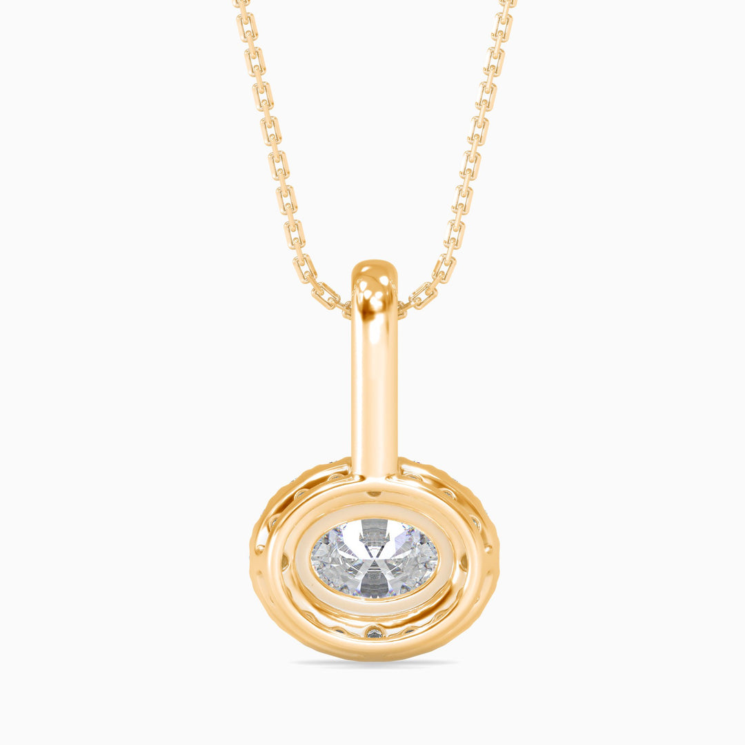 Athina Solitaire Halo Oval Pendant