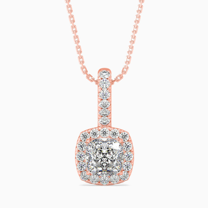 Milano Solitaire Halo Cushion Pendant