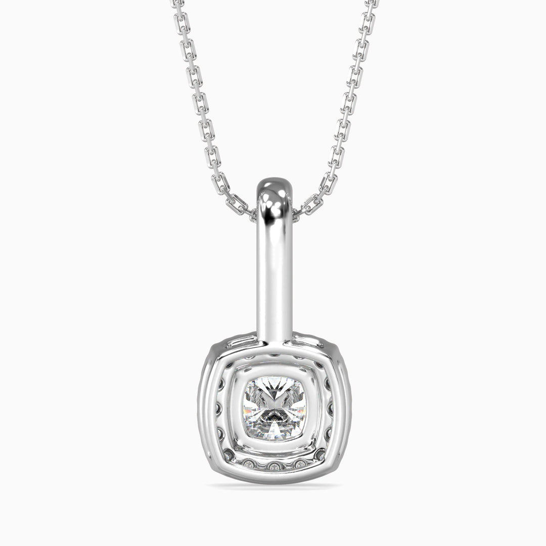 Milano Solitaire Halo Cushion Pendant