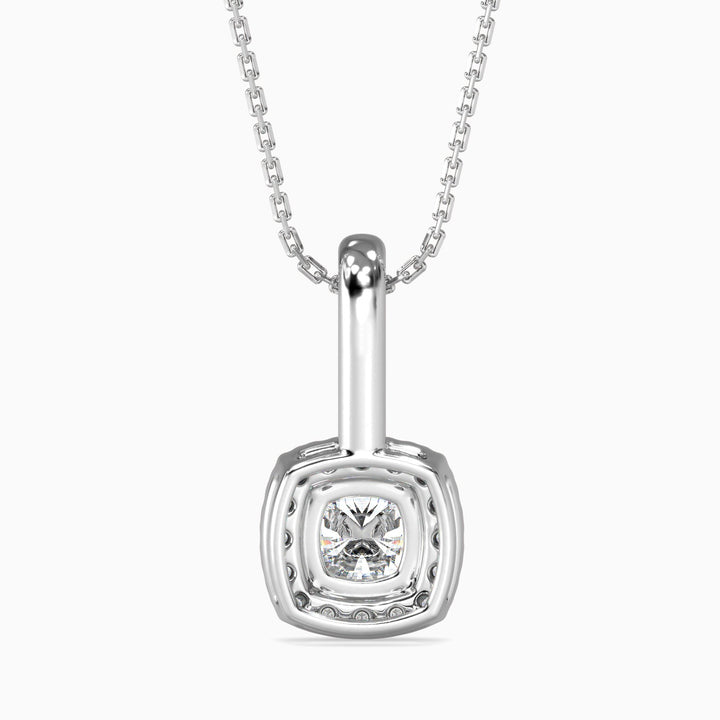 Milano Solitaire Halo Cushion Pendant