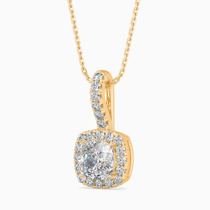 Milano Solitaire Halo Cushion Pendant