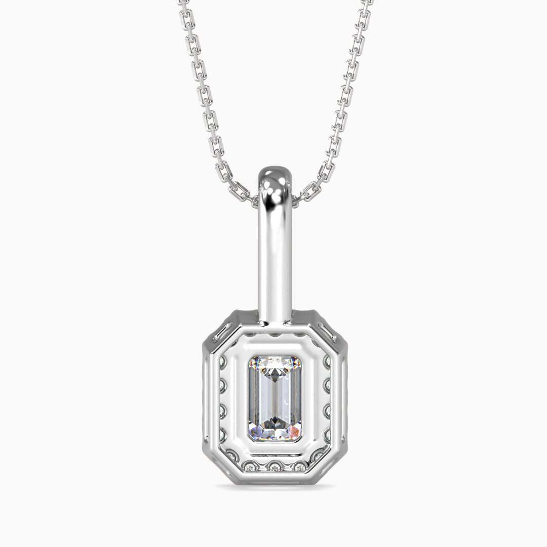 Capri Solitaire Halo Emerald Pendant