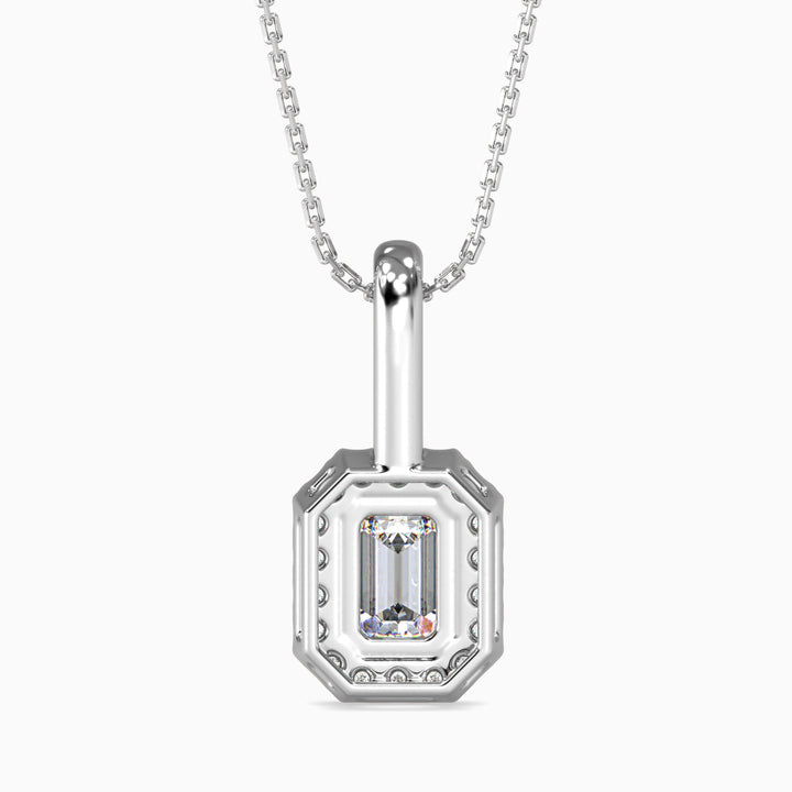 Capri Solitaire Halo Emerald Pendant