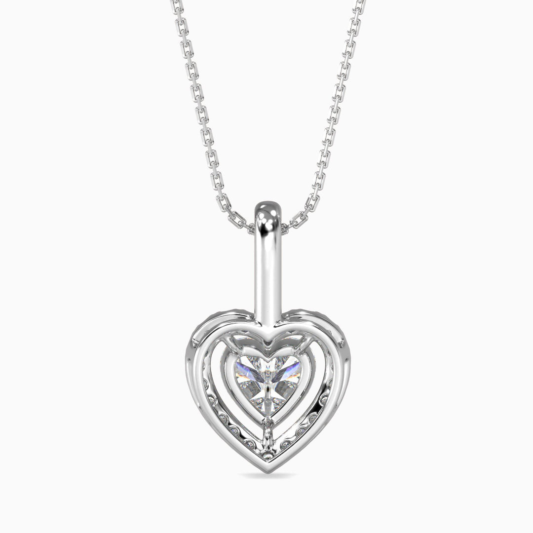 Venezia Solitaire Halo Heart Pendant