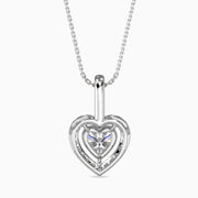 Venezia Solitaire Halo Heart Pendant-Dileti