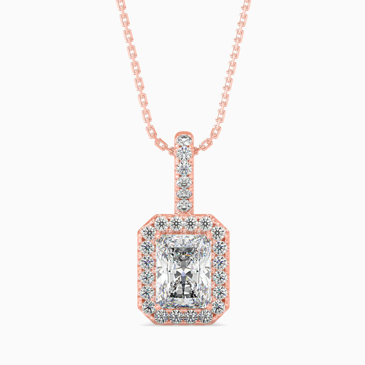 Megève Solitaire Halo Radiant Pendant