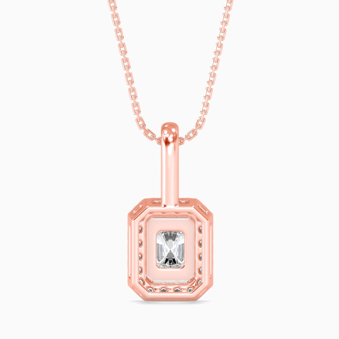 Megève Solitaire Halo Radiant Pendant