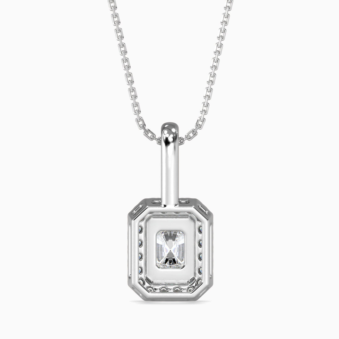 Megève Solitaire Halo Radiant Pendant