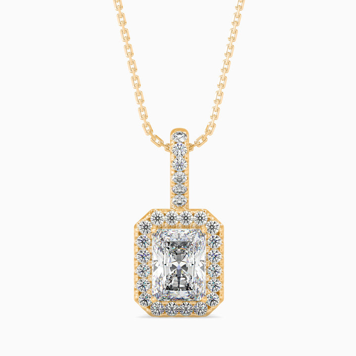 Megève Solitaire Halo Radiant Pendant