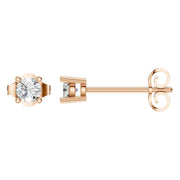 Solitaire Stud Earrings - Round 3.4mm