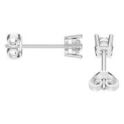 Solitaire Stud Earrings - Round 3.4mm