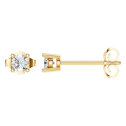 Solitaire Stud Earrings - Round 3.4mm