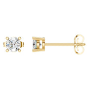 Solitaire Stud Earrings - Round 4.3mm