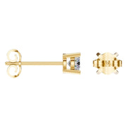 Solitaire Stud Earrings - Round 4.3mm