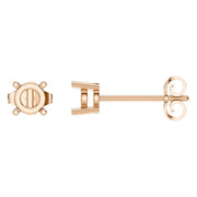Solitaire Stud Earrings - Round 4.3mm