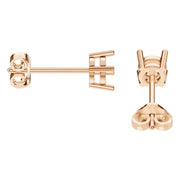 Solitaire Stud Earrings - Round 4.3mm