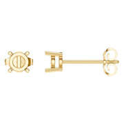 Solitaire Stud Earrings - Round 4.3mm