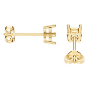 Solitaire Stud Earrings - Round 4.3mm
