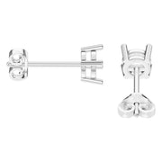 Solitaire Stud Earrings - Round 4.7mm