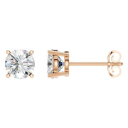 Solitaire Stud Earrings - Round 6.3mm