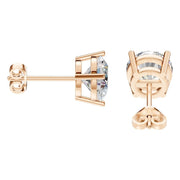 Solitaire Stud Earrings - Round 8mm