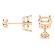 Solitaire Stud Earrings - Round 8mm
